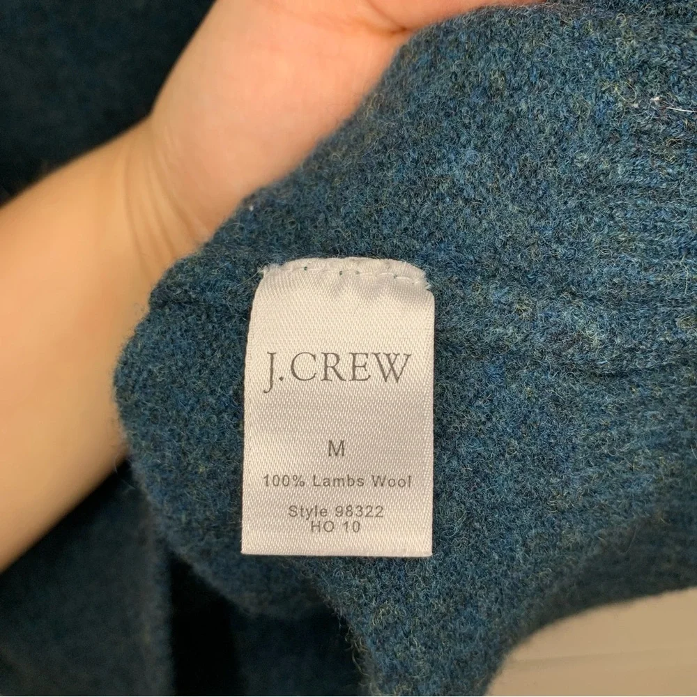 J.Crew Green Lamb’s Wool Half Zip Up Sweater Size Medium